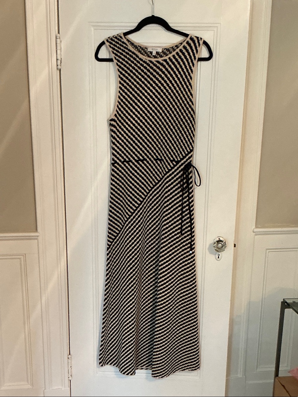 Milly Navy and Cream Sleeveless Midi Dress-NWOT